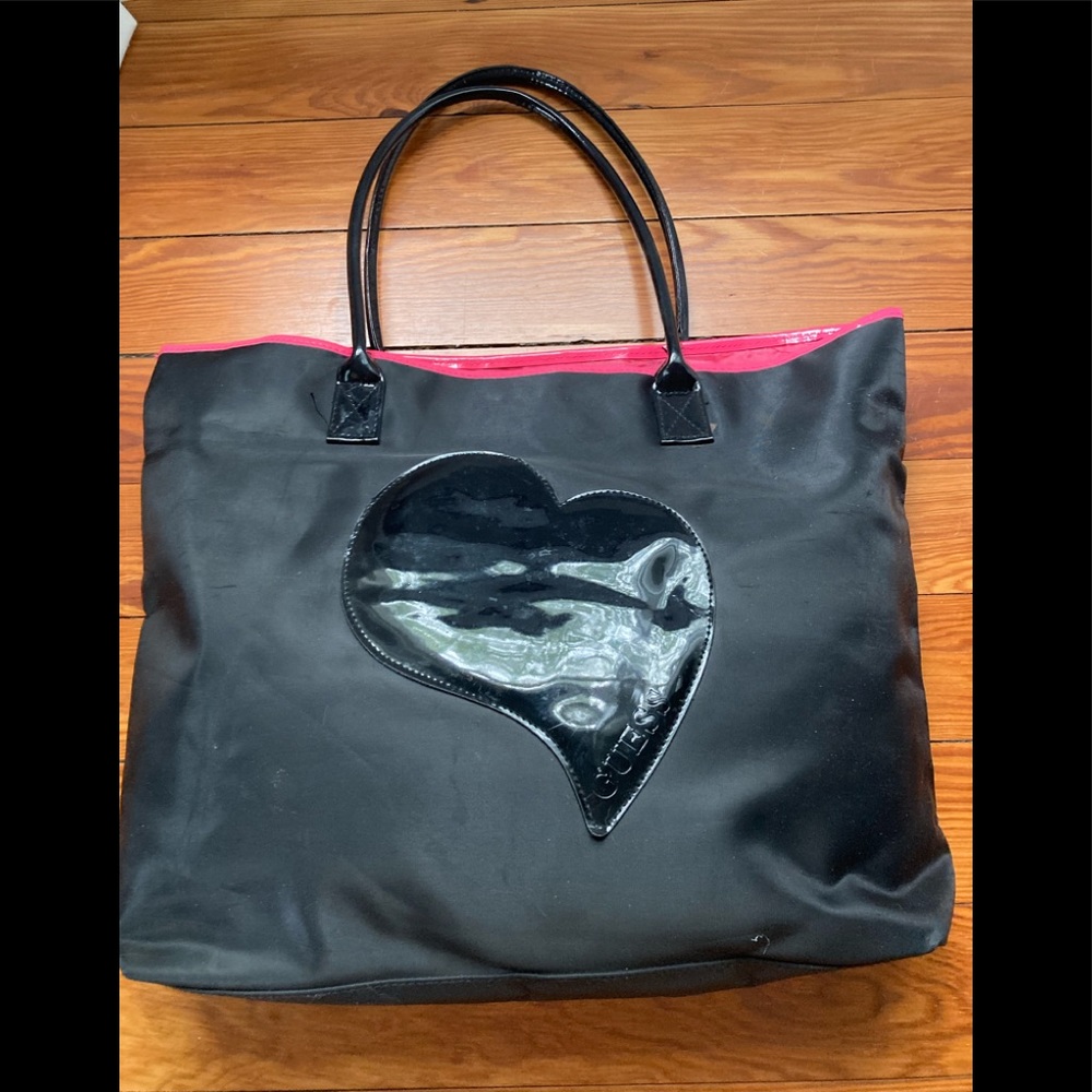 Black short handle bag